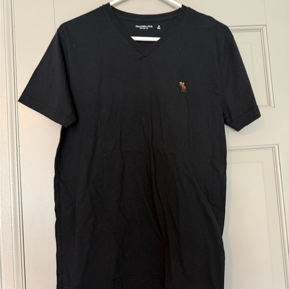 Abercrombie & Fitch Men's Black V-Neck T-Shirt